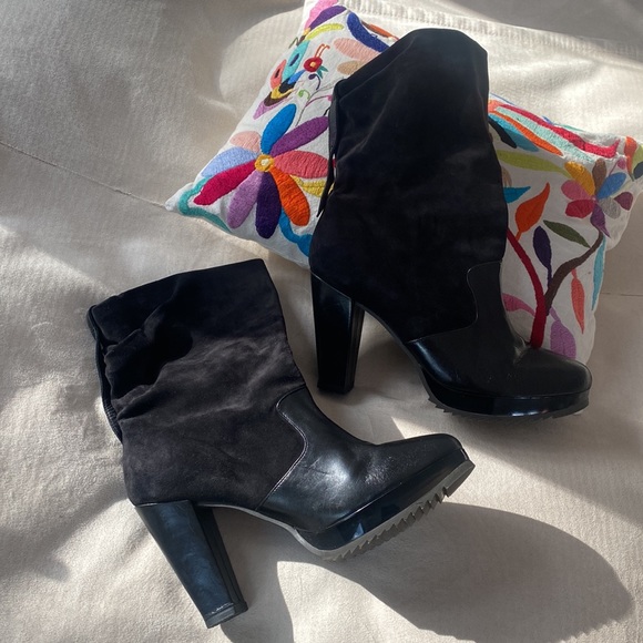 Robert Clergerie Paris platform boots high heel lucite sole black 9.5 - Picture 3 of 14